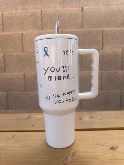 40 oz stainless steel tumbler - suicide prevention