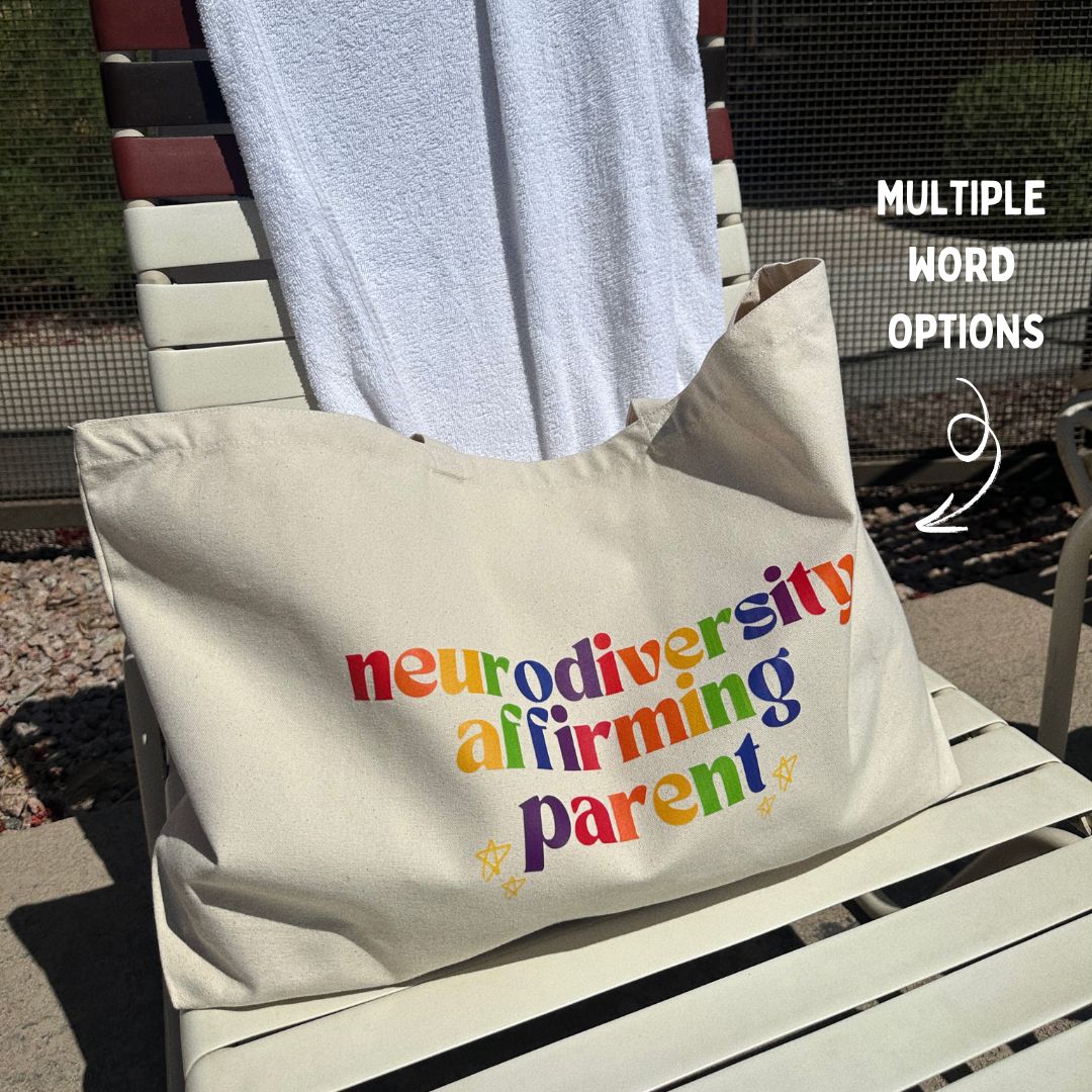 Rainbow Words Jumbo Tote (Multiple options)