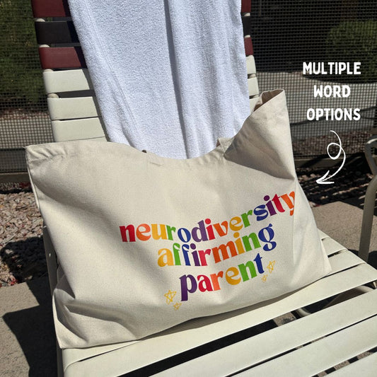 Rainbow Words Jumbo Tote (Multiple options)