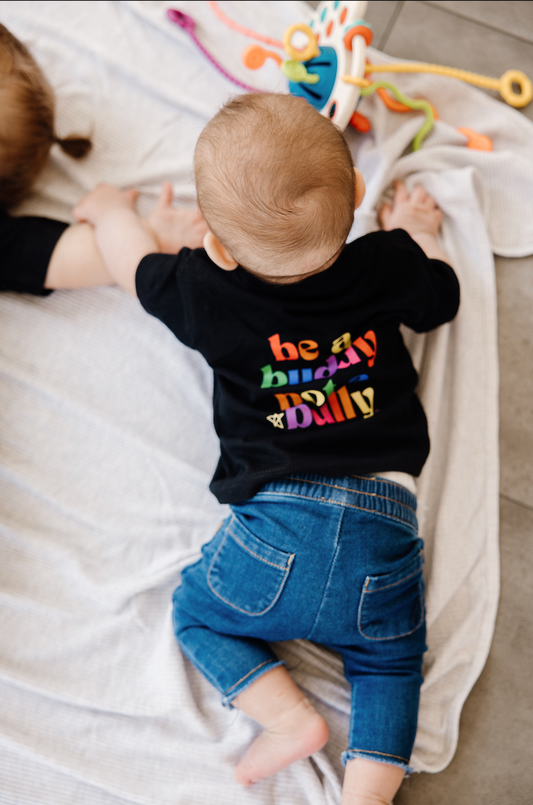 Be a buddy not a bully - child & baby black t-shirt