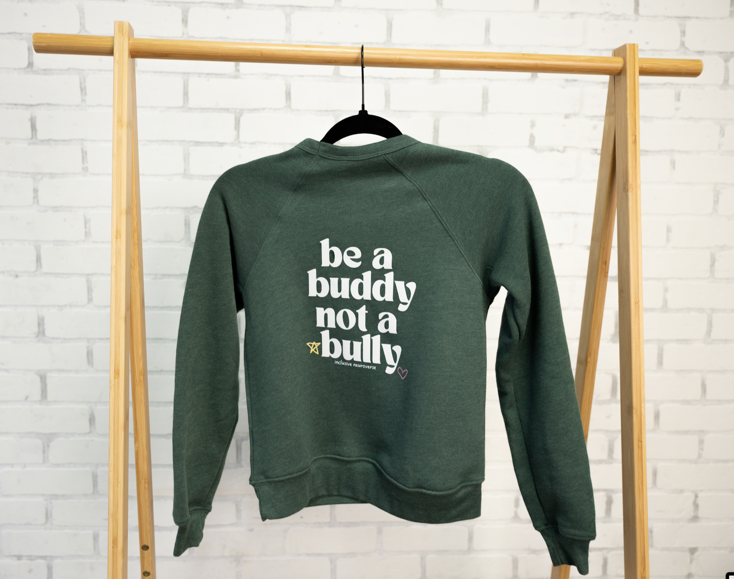 Be a buddy not a bully ™  green crewneck - Kids